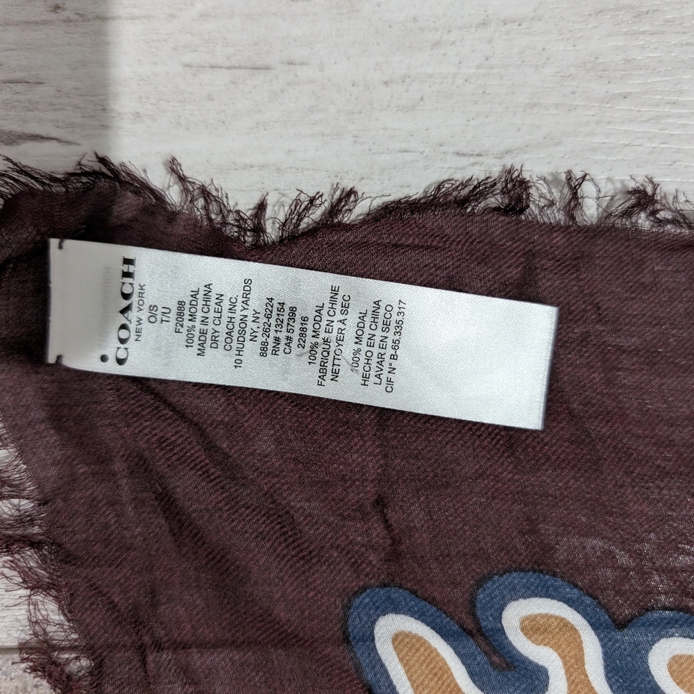 Coach Varsity Patch Oversized Square Scarf - Picture 3 of 4